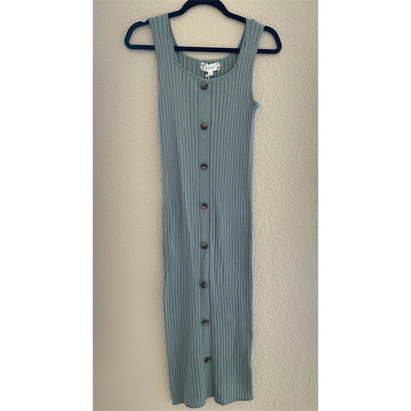 Pink Rose Dresses & Skirts - Green sage ribbed maxi dress